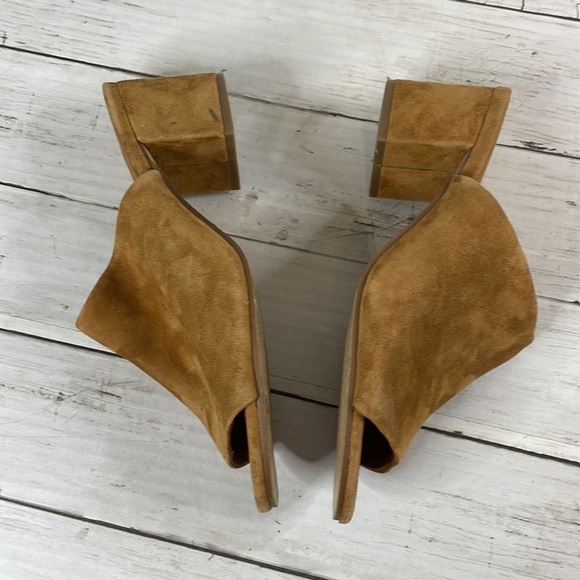 Gap Butterscotch Suede Block Heel Mules - Picture 8 of 11